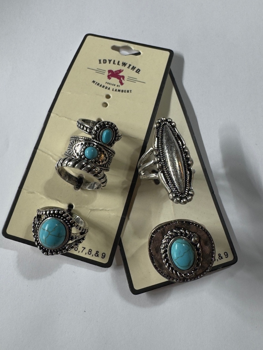 Idyllwind Turquoise and Silver Stackable Ring Set - Picture 3 of 3